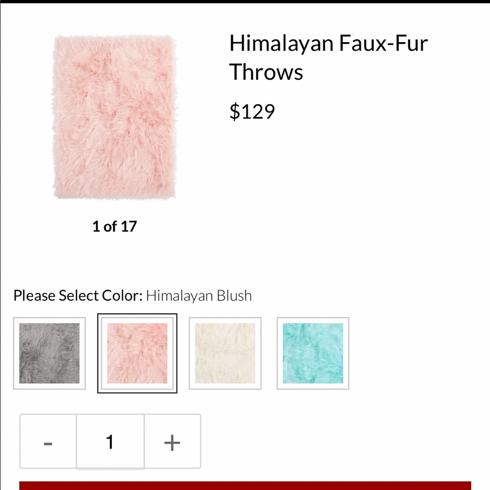 PB teen Himalayan pink fur throw